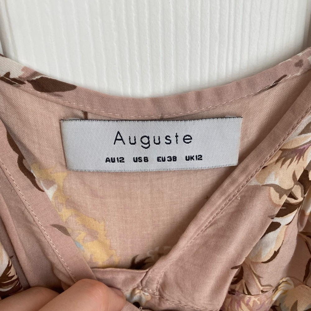 Auguste thé label strappy Maxi Dress in Cream and Tan - Picture 2 of 4